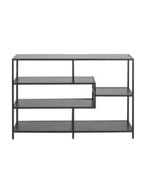 Regał z drewna i metalu Seaford, Stelaż: metal malowany proszkowo, Czarny, S 114 x W 78 cm