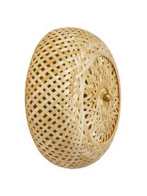 Design Wandleuchte Evelyn  aus Bambus, naturbelassen, Lampenschirm: Bambus, Hellbraun, Goldfarben, Ø 25 cm, T 10 cm
