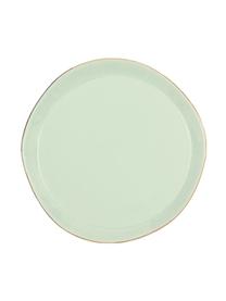 Assiette à pain Good Morning, Grès cérame, Menthe avec bordure dorée, Ø 17 cm