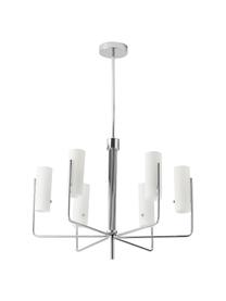 Grote hanglamp Vivian, Lampenkap: glas, Baldakijn: gecoat metaal, Zilverkleurig, Ø 65 x H 88 cm