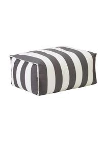 Cojín de suelo para exterior Korfu, Tapizado: 100% polipropileno, recub, Gris antracita, blanco, An 65 x Al 35 cm