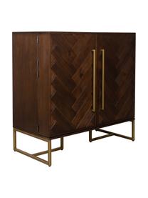 Casier à bouteilles à motif chevrons plaqué acacia Classy, Bois, larg. 100 x haut. 100 cm