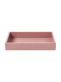 Hochglanz-Tablett Hayley, Mitteldichte Holzfaserplatte (MDF), lackiert, Dunkelrosa, B 24 x L 33 cm