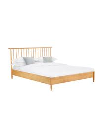 Dřevěná postel s čelem Windsor, Masivní borovicové dřevo, certifikováno FSC, Hnědá, 180 x 200 cm