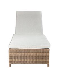 Leżak ogrodowy Sun, Tapicerka: 100% poliester, Nogi: tworzywo sztuczne, stal s, Odcienie brązowego, S 198 x G 62 cm