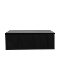 Table basse en bois avec relief rainuré Lenox, MDF (panneau en fibres de bois à densité moyenne), Bois, noir laqué, larg. 90 x prof. 90 cm