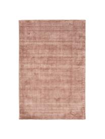 Tappeto in viscosa color terracotta tessuto a mano Jane, Retro: 100% cotone, Terracotta, Larg. 200 x Lung. 300 cm (taglia L)