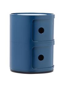Contenitore di design blu con 2 cassetti Componibili, Plastica certificata Greenguard, Blu, Ø 32 x Alt. 40 cm