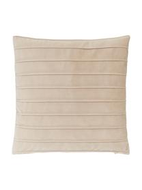Samt-Kissenhülle Lola mit Strukturmuster, Samt (100 % Polyester), Beige, B 40 x L 40 cm