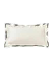 Baumwollsatin-Kopfkissenbezug Carlotta, Webart: Satin Fadendichte 300 TC,, Cremeweiß, Schwarz, B 40 x L 80 cm