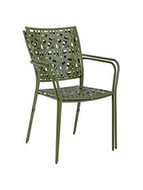 Sedia impilabile da giardino in metallo Kelsie, Metallo verniciato a polvere, Verde, Larg. 55 x Prof. 54 cm