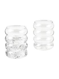 Ručne fúkané poháre na vodu Bubbly, 4 ks, Borosilikátové sklo, Priehľadná, Ø 8 x V 10 cm