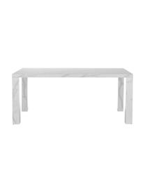 Table blanche aspect marbre Carl, 180 x 90 cm, MDF (panneau en fibres de bois à densité moyenne), avec papier adhésive aspect marbre, Blanc, marbré, larg. 180 x prof. 90 cm
