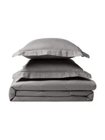 Satin-Bettdeckenbezug Premium aus Baumwolle in Grau, Webart: Satin Fadendichte 400 TC,, Grau, B 200 x L 200 cm