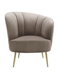 Fauteuil cocktail velours taupe Louise, Velours taupe, larg. 76 x prof. 75 cm
