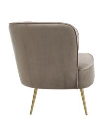 Fauteuil cocktail velours taupe Louise, Velours taupe, larg. 76 x prof. 75 cm