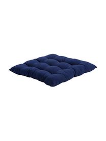 Coussin de chaise en coton Ava, Bleu foncé, larg. 40 x long. 40 cm