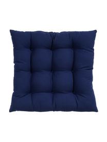 Coussin de chaise en coton Ava, Bleu foncé, larg. 40 x long. 40 cm