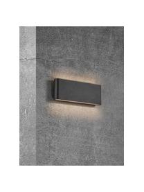 Aplique LED para exterior Kinver, Lámpara: aluminio recubierto, Negro, An 26 x Al 9 cm