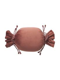 Cuscino divano in velluto rosa cipria a forma di caramella Pandora, Rosa, Ø 30 cm
