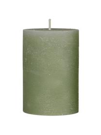 Vela pilar artesanal Rustic, Parafina, Verde, Ø 7 x Al 10 cm