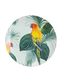 Vajilla de porcelana Parrot Jungle, 6 comensales (18 pzas.), Porcelana, Verde, multicolor estampado, Set de diferentes tamaños