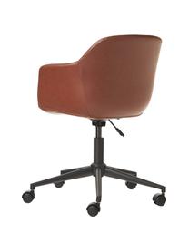 Sedia da scrivania in similpelle con seduta stretta Fiji, Rivestimento: similpelle (100% poliuret, Struttura: metallo verniciato a polv, Ruote: plastica, Similpelle marrone, Larg. 66 x Prof. 66 cm