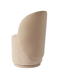 Fluwelen gestoffeerde stoel Zeyno, Fluweel (100% polyester), Fluweel donkerbeige, B 54 x H 82 cm