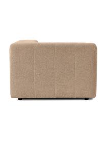 Module d'angle pour canapé modulable en tissu bouclé Lena, Tissu bouclé couleur sable, larg. 105 x haut. 106 cm, module d'angle gauche
