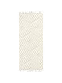 Ręcznie tkany chodnik z bawełny Ziggy, 100% bawełna, Kremowobiały, S 80 x D 250 cm