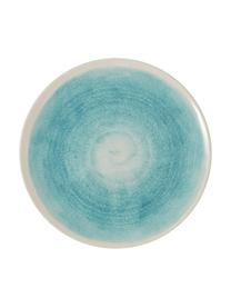 Platos llanos artesanales Pure, 6 uds., Cerámica, Azul, blanco, Ø 26 cm