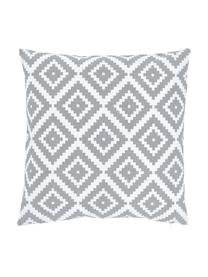 Housse de coussin 45x45 imprimé graphique Miami, 100 % coton, Gris, larg. 45 x long. 45 cm