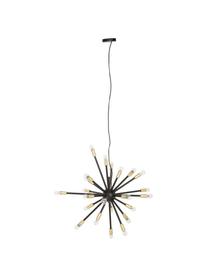 Lámpara de techo grande Spike, Pantalla: metal recubierto, Anclaje: metal recubierto, Cable: cubierto en tela, Negro, dorado, Ø 90 cm