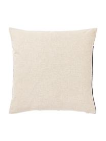 Vyšívaný povlak na polštář se sametovým dekorem Farah, Tmavě šedá, béžová, Š 45 cm, D 45 cm