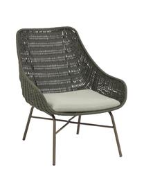 Fotel ogrodowy Abeli, Stelaż: metal ocynkowany i lakier, Tapicerka: tkanina, Zielony, S 68 x G 67 cm