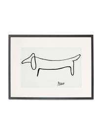 Gerahmter Digitaldruck Picasso's Dackel, Bild: Digitaldruck auf Papier, , Rahmen: Holz, lackiert, Front: Plexiglas, Weiß,Schwarz, B 83 x H 63 cm