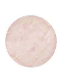 Okrągły ręcznie tkany dywan z wiskozy Jane, Blady różowy, Ø 150 cm (Rozmiar M)