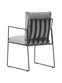 Krzesło tapicerowane z metalowym stelażem Wayne, Tapicerka: 80% poliester, 20% len Dz, Stelaż: metal malowany proszkowo, Szara tkanina, S 54 x G 58 cm