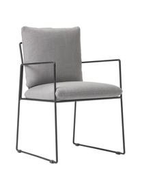 Čalúnená stolička s kovovou konštrukciou Wayne, Sivá, Š 54 x H 52 cm