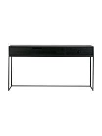 Console avec 2 tiroirs Silas, Noir, larg. 140 x prof. 40 cm