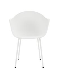 Gartenstuhl Claire in Weiß, Sitzschale: 65% Kunststoff, 35% Fiber, Beine: Metall, pulverbeschichtet, Weiß, B 60 x T 54 cm