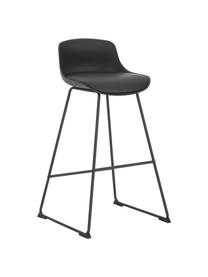 Taburete alto de cuero sintético Tina , 2 uds., Tapizado: cuero sintético (poliuret, Patas: metal con pintura en polv, Negro, An 49 x F 50 cm