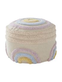 Puf dla dzieci z bawełny Sunita, Tapicerka: 100% bawełna, Beżowy, wielobarwny, Ø 40 x W 28 cm