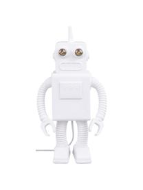 Designer LED-Tischlampe Robot aus Porzellan, Weiß, B 21 x H 41 cm