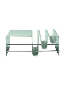 Tavolino da salotto in metallo con portariviste Julia, Metallo verniciato a polvere, Verde, Larg. 85 x Prof. 60 cm