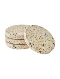 Sous-verre terrazzo Verna, 4 élém., Terazzo, Tons beiges, Ø 10 x haut. 2 cm