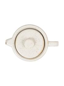 Kleine theepot Nordika met acaciahouten basis, 700 ml, Keramiek, acaciahout, Wit, donker hout, 700 ml