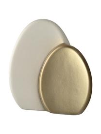 Deko-Objekt Doppelt-Osterei Pesaro aus Keramik in Weiß/Goldfarben, Keramik, Weiß, Goldfarben, B 19 x H 20 cm