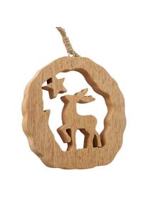 Weihnachtsbaumanhänger-Set Judy, 3-tlg., Mangoholz, Hellbraun, Weiß, Ø 11 x H 11 cm
