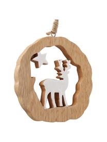 Weihnachtsbaumanhänger-Set Judy, 3-tlg., Mangoholz, Hellbraun, Weiß, Ø 11 x H 11 cm